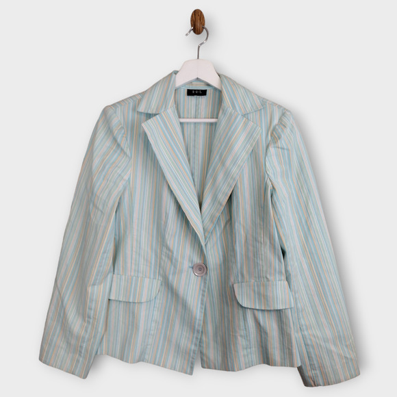 R.Q.T Blazer Women’s Size 12 Rainbowcore Single Button Jacket Shoulder Pads - Picture 1 of 4